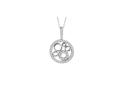White Gold Plated | CZ Studded Pendants